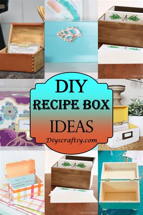 metal recipe box makover|homemade recipe box ideas.